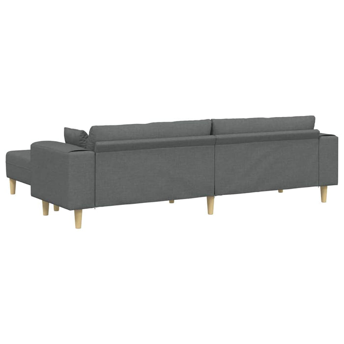 Sofa din material textil cu pernă 3 pcs Gri închis 208 cm țesătură - WALTI WALTI