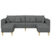 Sofa din material textil cu pernă 3 pcs Gri închis 208 cm țesătură - WALTI WALTI