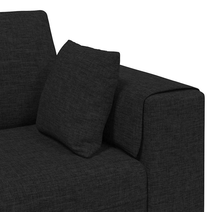 Sofa din material textil cu pernă 3 pcs Negru 208 cm țesătură - WALTI WALTI