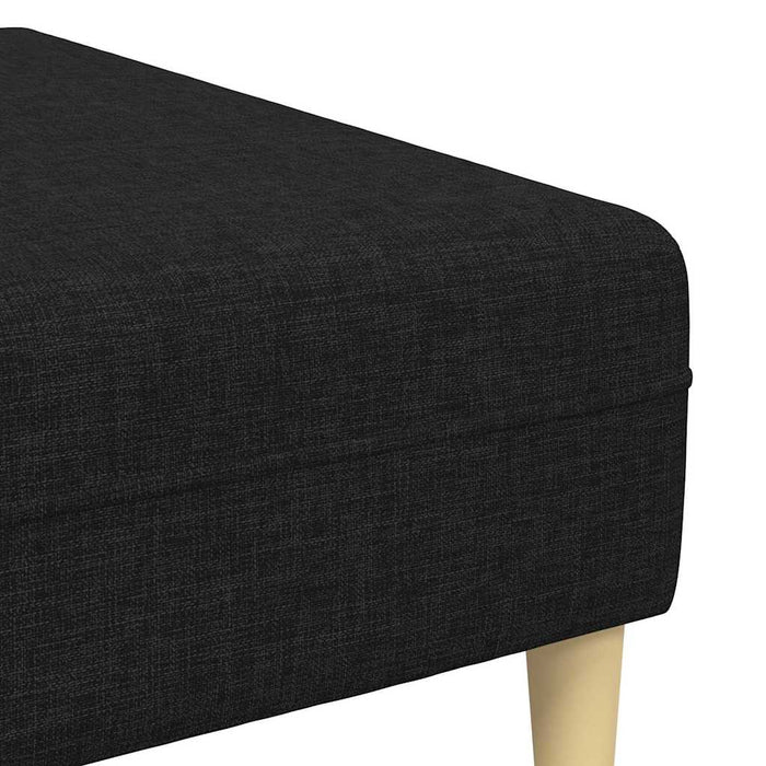 Sofa din material textil cu pernă 3 pcs Negru 208 cm țesătură - WALTI WALTI