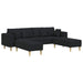 Sofa din material textil cu pernă 3 pcs Negru 208 cm țesătură - WALTI WALTI