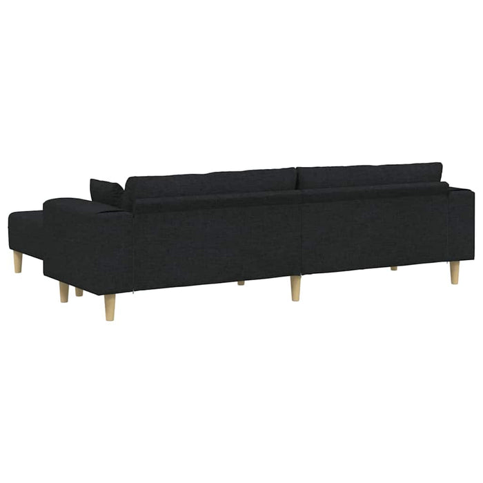 Sofa din material textil cu pernă 3 pcs Negru 208 cm țesătură - WALTI WALTI