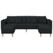 Sofa din material textil cu pernă 3 pcs Negru 208 cm țesătură - WALTI WALTI