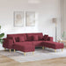 Sofa din material textil cu pernă 3 pcs Roșu Vin 208 cm țesătură - WALTI WALTI