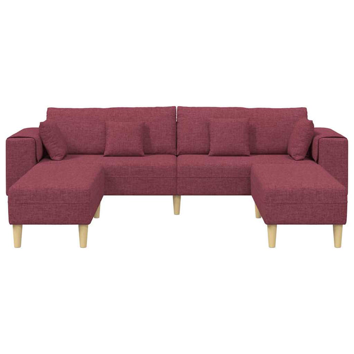 Sofa din material textil cu pernă 3 pcs Roșu Vin 208 cm țesătură - WALTI WALTI