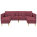 Sofa din material textil cu pernă 3 pcs Roșu Vin 208 cm țesătură - WALTI WALTI