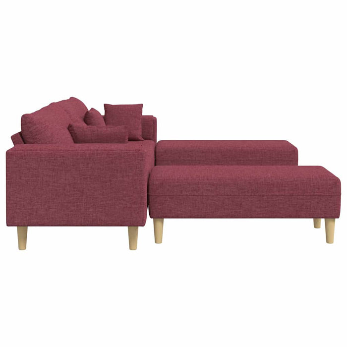 Sofa din material textil cu pernă 3 pcs Roșu Vin 208 cm țesătură - WALTI WALTI