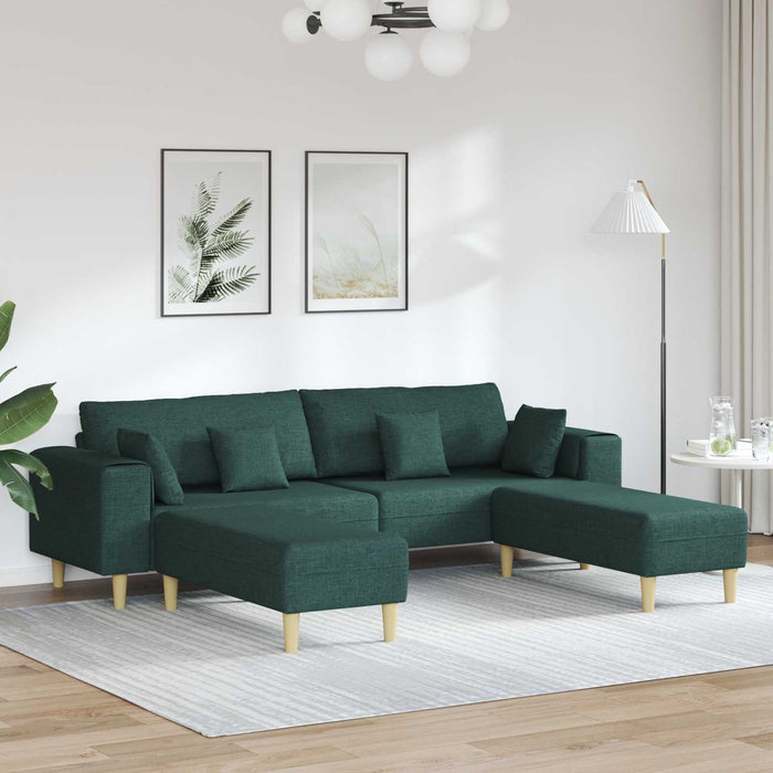 Canapea cu pernă 3 pcs Verde închis țesătură WALTI