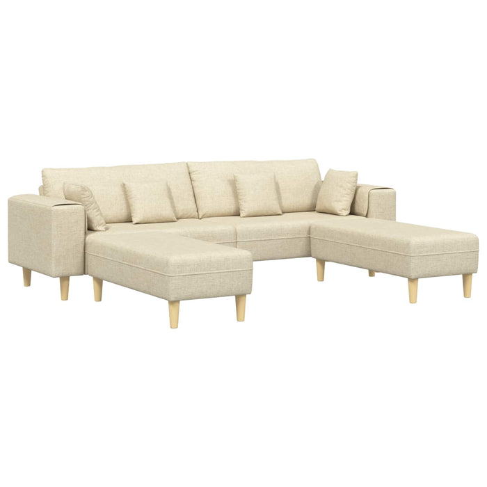 Canapea cu pernă 3 pcs Crem țesătură WALTI