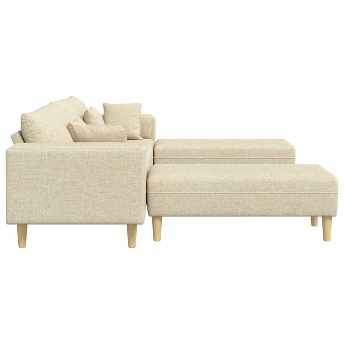 Canapea cu pernă 3 pcs Crem țesătură WALTI