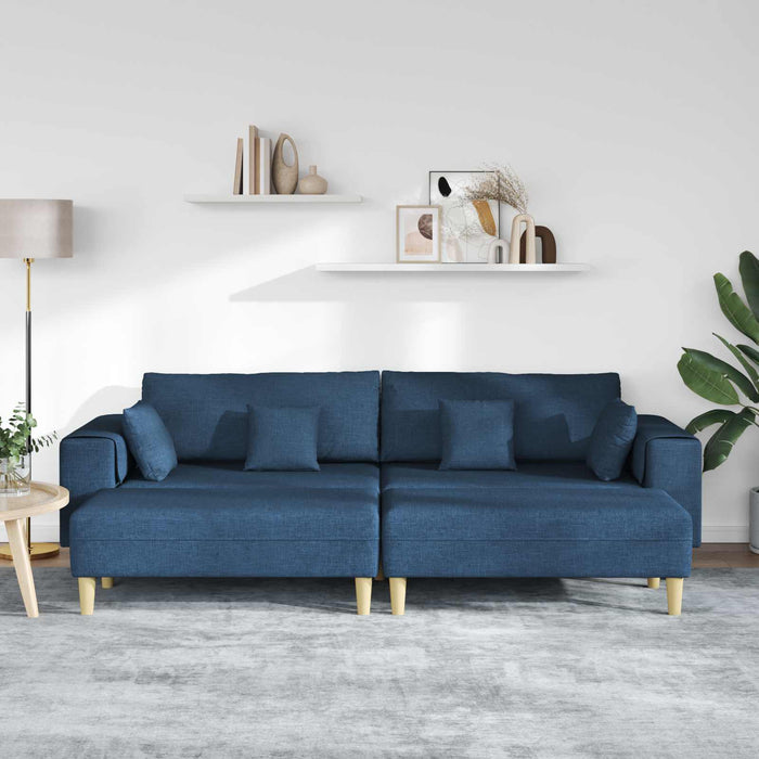 Canapea cu pernă 3 pcs albastru țesătură WALTI
