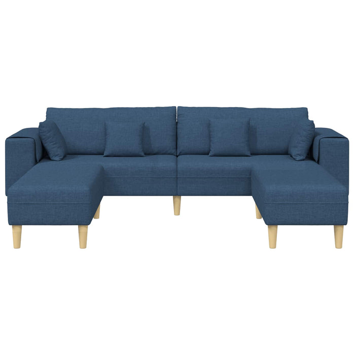 Canapea cu pernă 3 pcs albastru țesătură WALTI