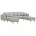 Sofa din material textil cu pernă 3 pcs Gri nori 208 cm țesătură - WALTI WALTI