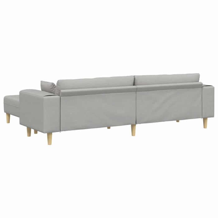 Sofa din material textil cu pernă 3 pcs Gri nori 208 cm țesătură - WALTI WALTI