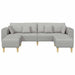 Sofa din material textil cu pernă 3 pcs Gri nori 208 cm țesătură - WALTI WALTI