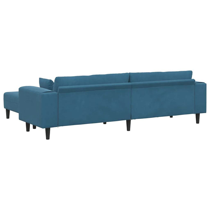 Canapea din catifea cu pernă 3 pcs albastru 208 cm Catifea - WALTI WALTI