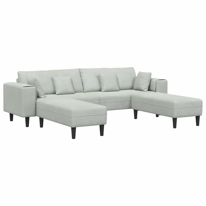 Canapea din catifea cu pernă 3 pcs Gri deschis 208 cm Catifea - WALTI WALTI