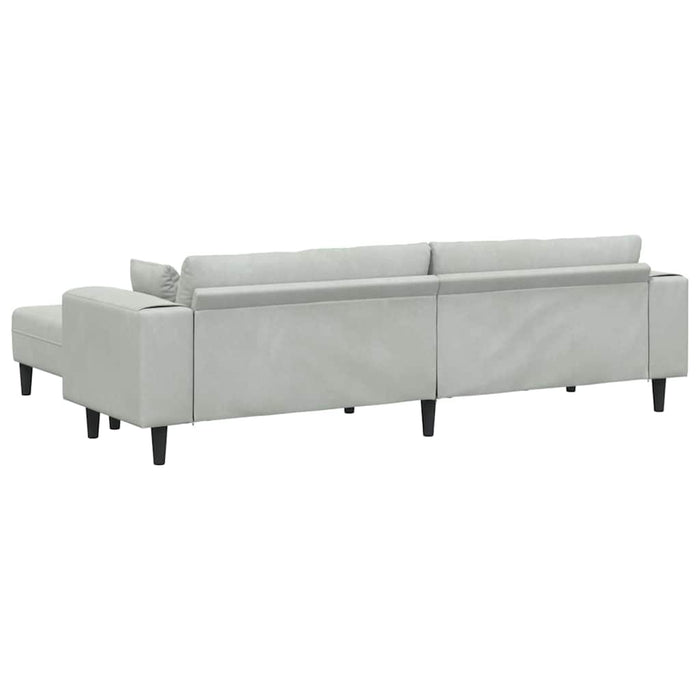Canapea din catifea cu pernă 3 pcs Gri deschis 208 cm Catifea - WALTI WALTI