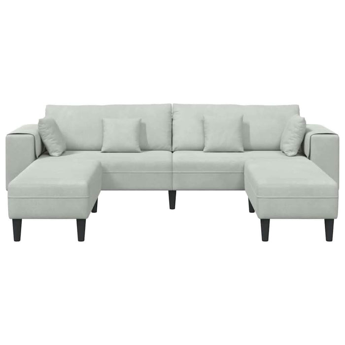Canapea din catifea cu pernă 3 pcs Gri deschis 208 cm Catifea - WALTI WALTI