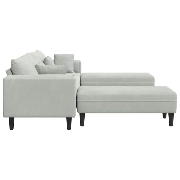 Canapea din catifea cu pernă 3 pcs Gri deschis 208 cm Catifea - WALTI WALTI