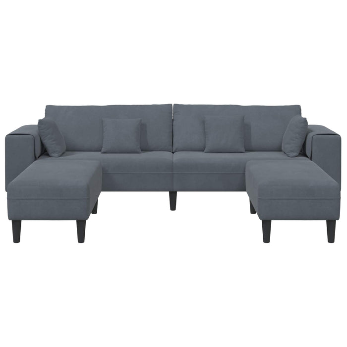 Canapea cu pernă 3 pcs Gri închis Catifea - WALTI WALTI