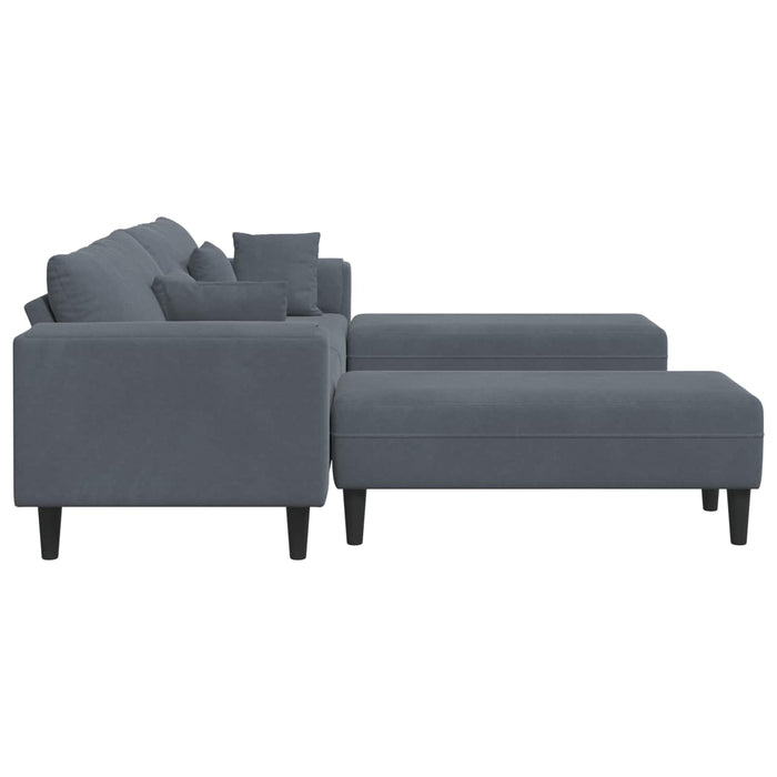 Canapea cu pernă 3 pcs Gri închis Catifea - WALTI WALTI