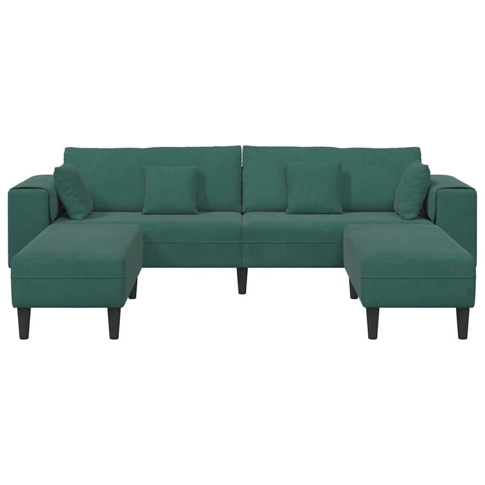 Canapea din catifea cu pernă 3 pcs Verde închis 208 cm Catifea - WALTI WALTI
