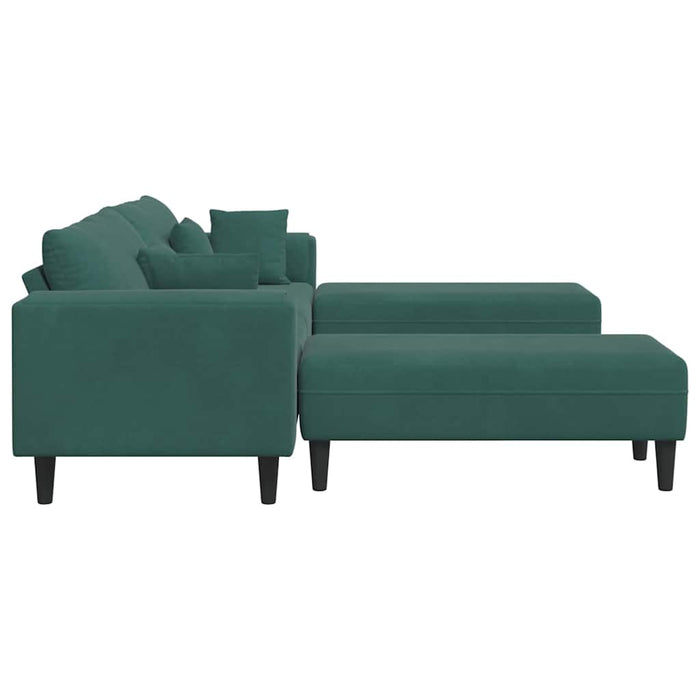Canapea din catifea cu pernă 3 pcs Verde închis 208 cm Catifea - WALTI WALTI