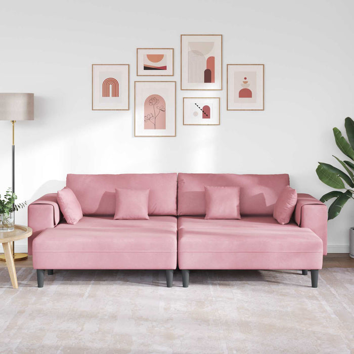 Canapea 3 pcs Roz 250 x 188 x 76 cm Catifea WALTI