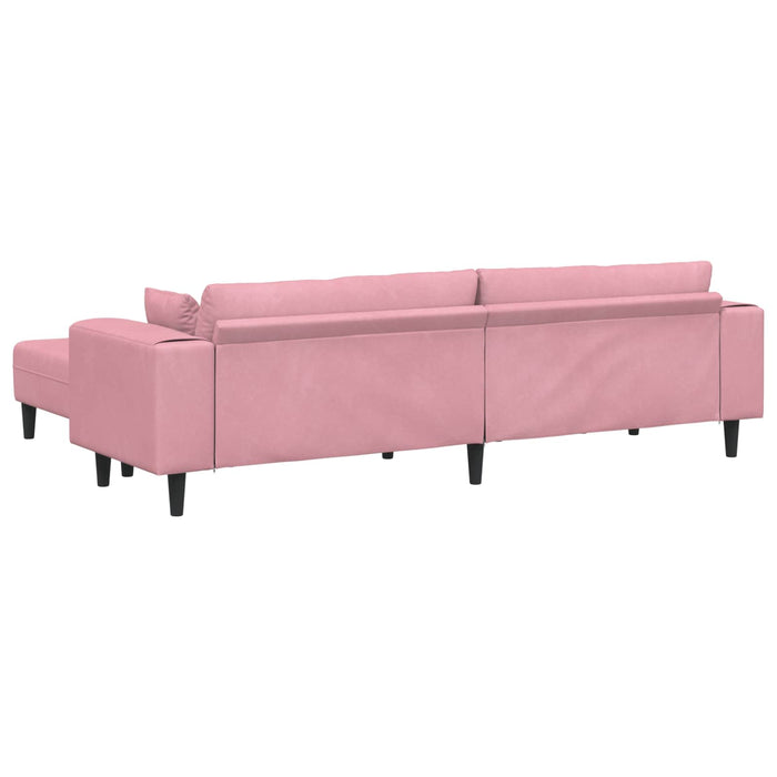 Canapea 3 pcs Roz 250 x 188 x 76 cm Catifea WALTI