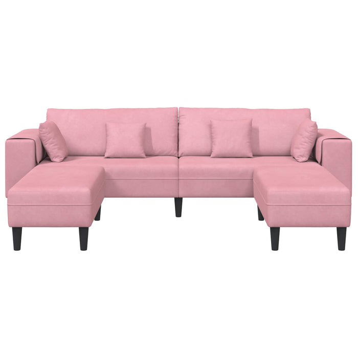 Canapea 3 pcs Roz 250 x 188 x 76 cm Catifea WALTI