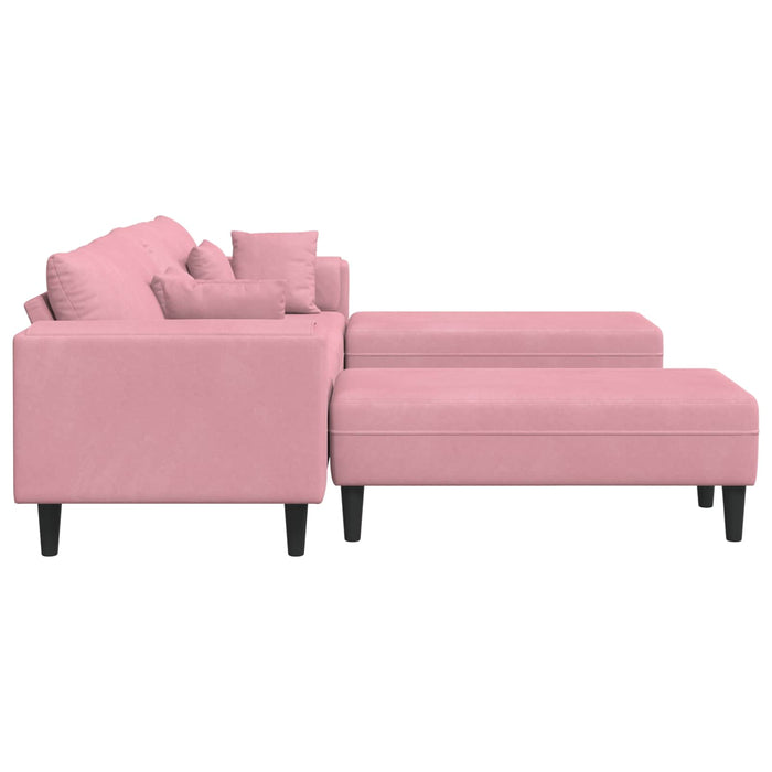 Canapea 3 pcs Roz 250 x 188 x 76 cm Catifea WALTI