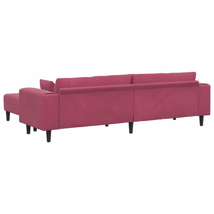 Canapea din catifea cu pernă 3 pcs Roșu Vin 208 cm Catifea - WALTI WALTI