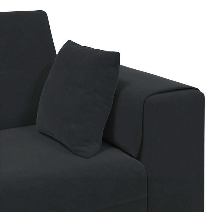 Canapea din catifea cu pernă 3 pcs Negru 208 cm Catifea - WALTI WALTI