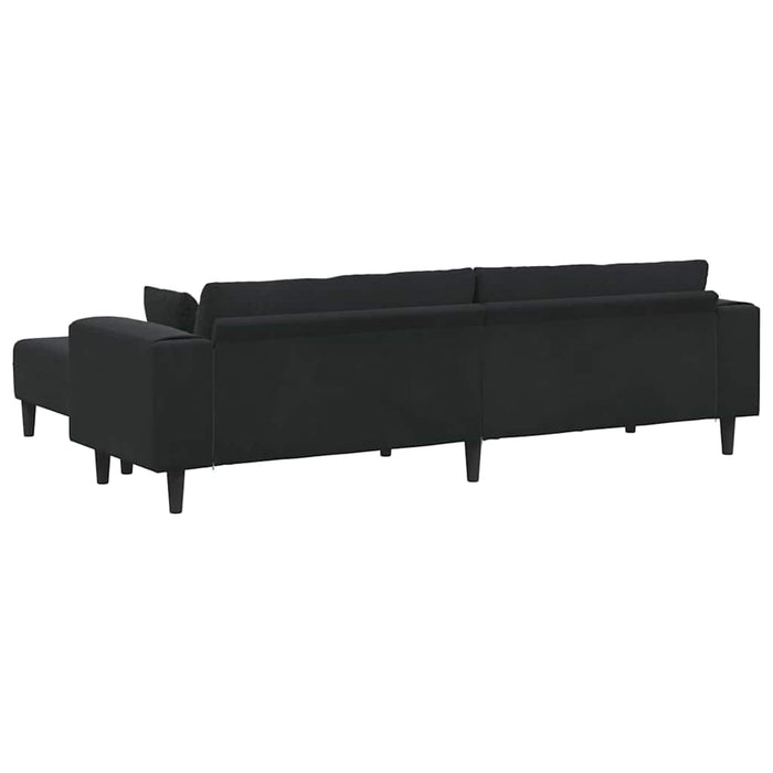 Canapea din catifea cu pernă 3 pcs Negru 208 cm Catifea - WALTI WALTI