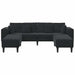 Canapea din catifea cu pernă 3 pcs Negru 208 cm Catifea - WALTI WALTI
