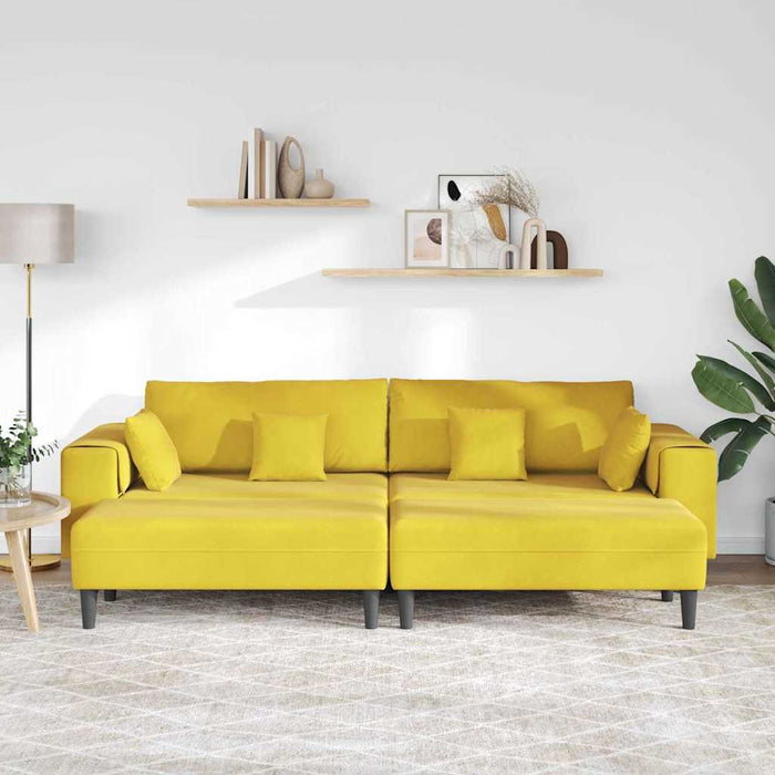 Canapea din catifea cu pernă 3 pcs Galben 208 cm Catifea - WALTI WALTI