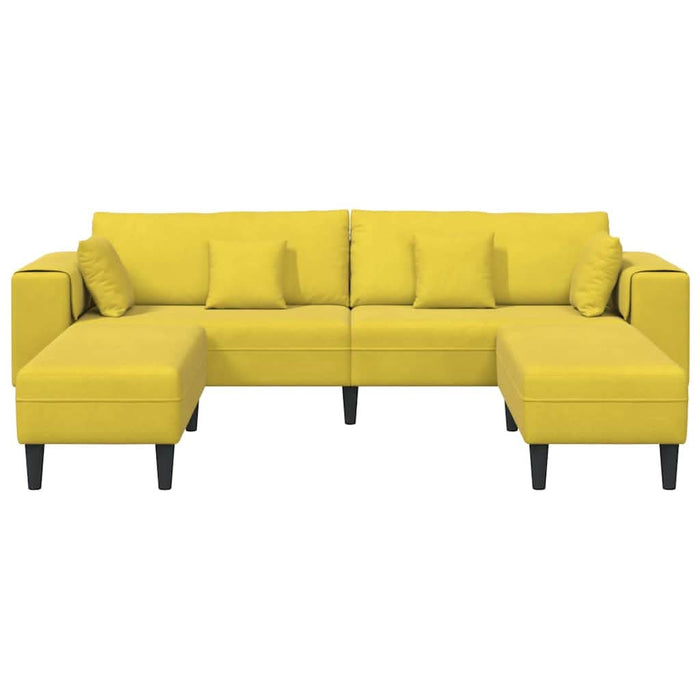 Canapea din catifea cu pernă 3 pcs Galben 208 cm Catifea - WALTI WALTI