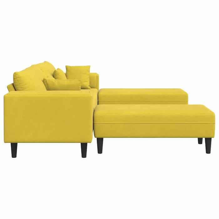 Canapea din catifea cu pernă 3 pcs Galben 208 cm Catifea - WALTI WALTI