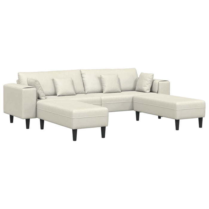 Canapea 3 pcs Crem 250 x 188 x 76 cm Catifea WALTI