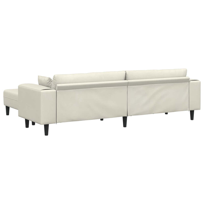 Canapea 3 pcs Crem 250 x 188 x 76 cm Catifea WALTI