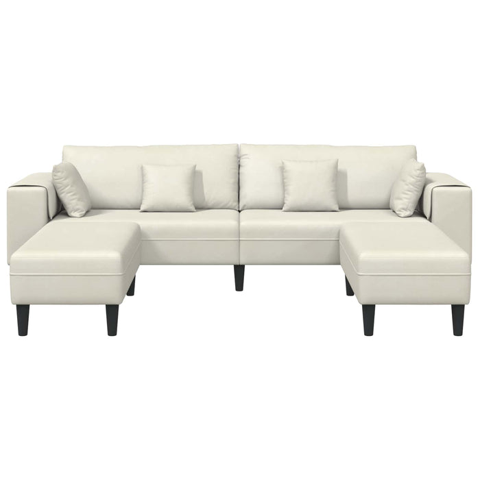 Canapea 3 pcs Crem 250 x 188 x 76 cm Catifea WALTI