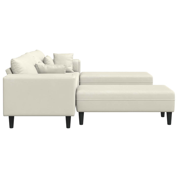 Canapea 3 pcs Crem 250 x 188 x 76 cm Catifea WALTI