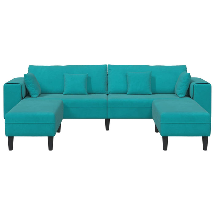 Canapea 3 pcs Turcoaz 250 x 188 x 76 cm Catifea WALTI