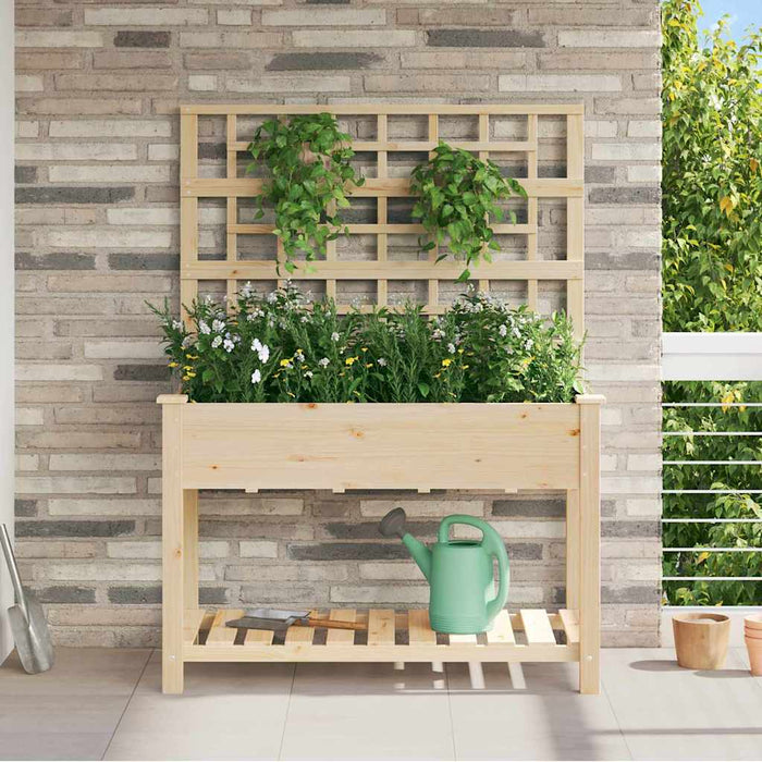 Vază pentru Grădină Bej 115 x 60,5 x 153 cm Lemn de Brad Solid - WALTI WALTI