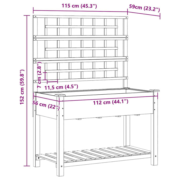 Vază pentru Grădină Bej 115 x 60,5 x 153 cm Lemn de Brad Solid - WALTI WALTI
