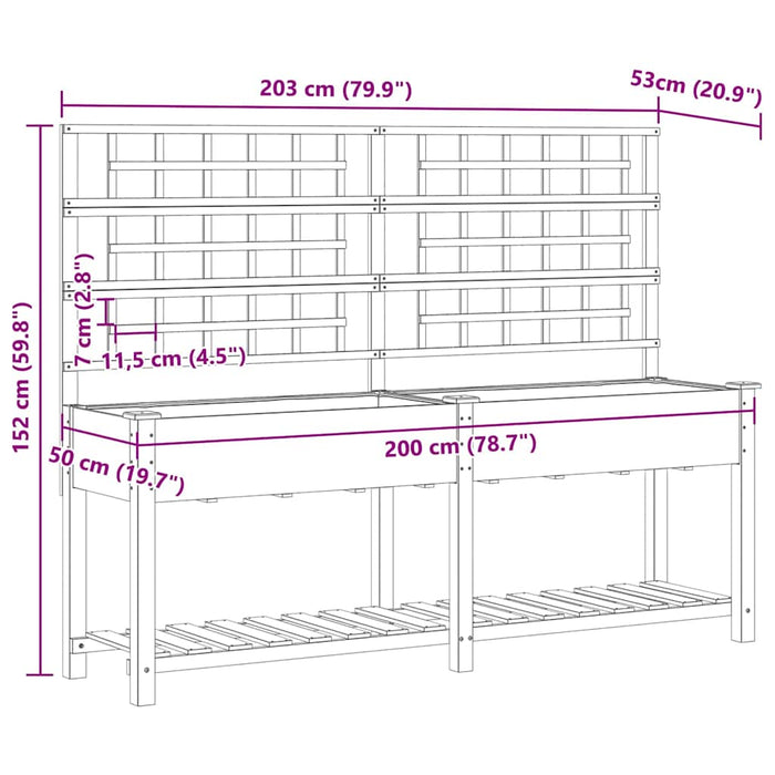 Vază pentru Grădină cu raft Bej 203,5 x 54 x 152,5 cm - WALTI WALTI