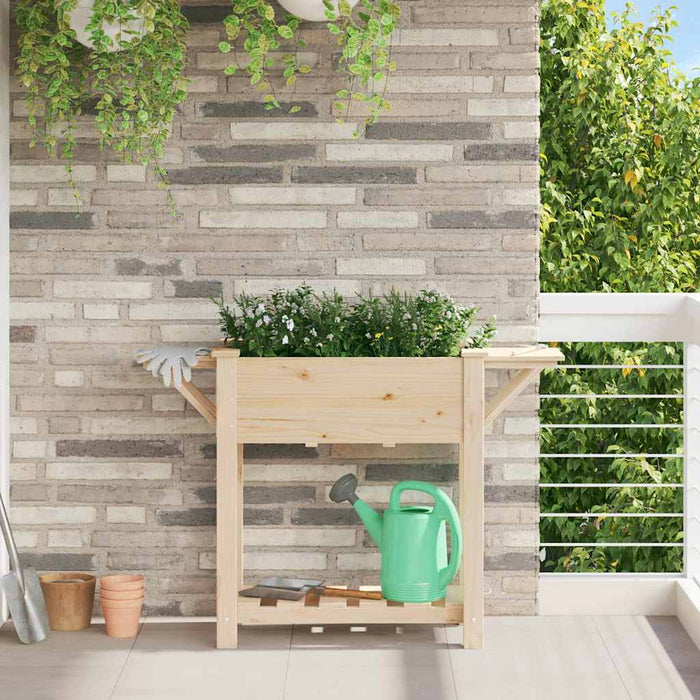 Vază pentru Grădină Bej 111 x 37 x 76,5 cm Lemn de Brad Solid - WALTI WALTI