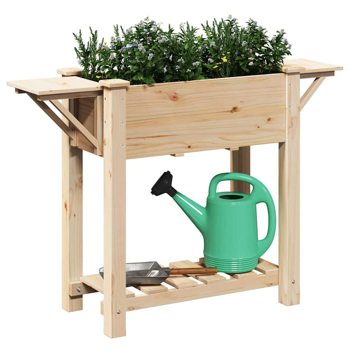 Vază pentru Grădină Bej 111 x 37 x 76,5 cm Lemn de Brad Solid - WALTI WALTI