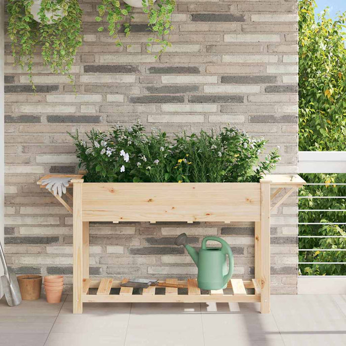 Vază pentru Grădină Bej 155 x 59 x 76,5 cm Lemn de Brad Solid - WALTI WALTI